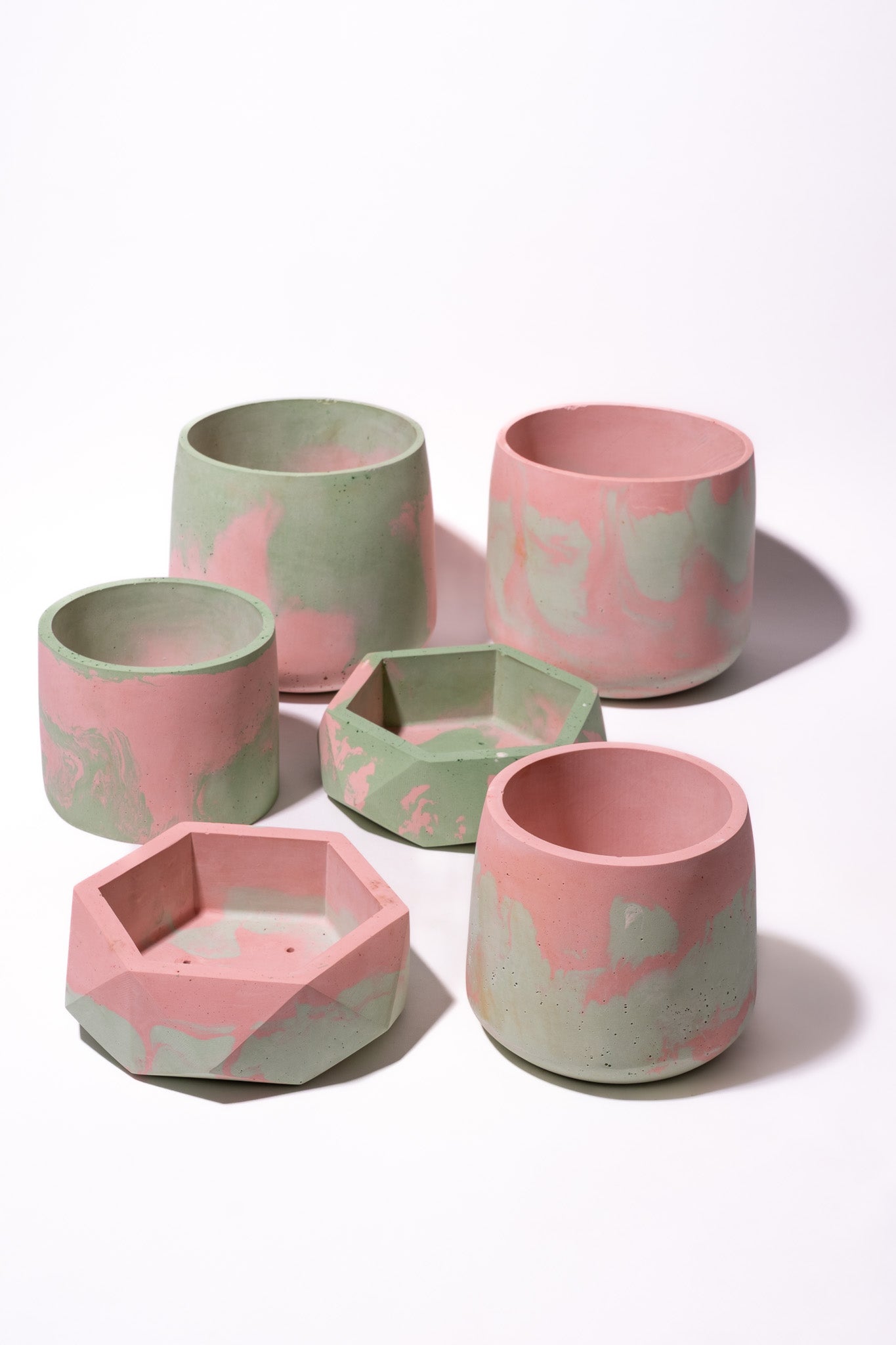 Pot Nuances de vert menthe et rose - BERGAME