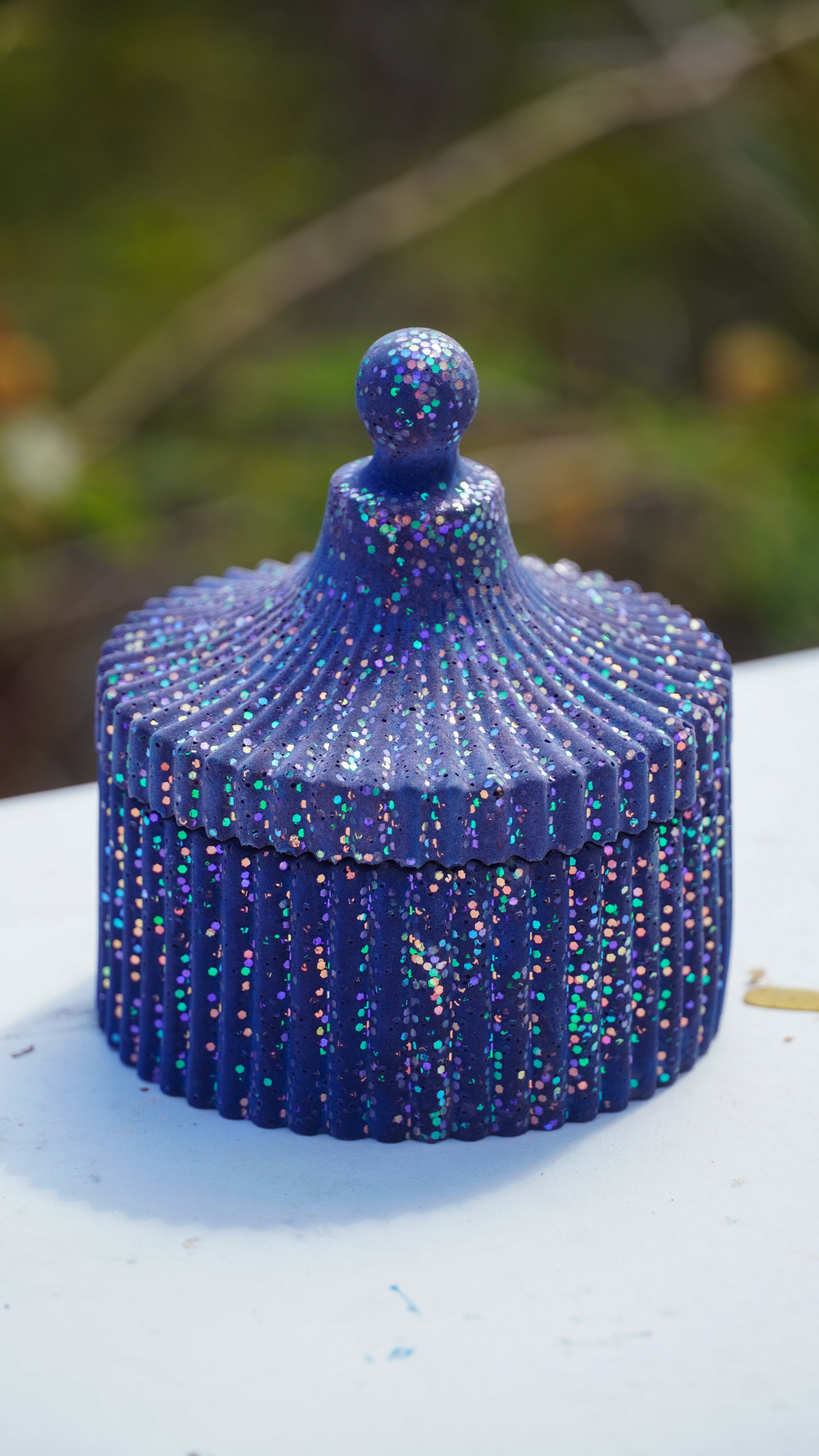 Boîte à Bijoux striée à paillettes