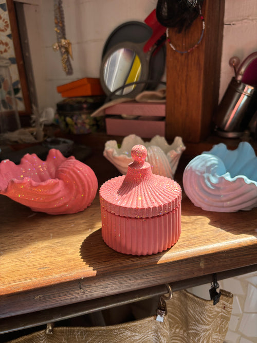 Boîte à Bijoux striée à paillettes