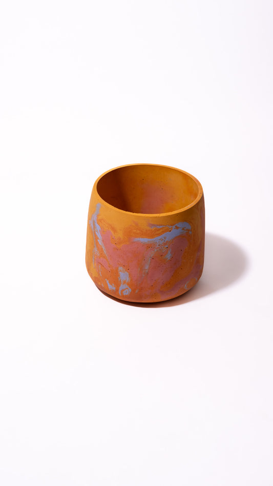 Pot Nuances de rouge, orange, jaune et bleu  - BIG MATERA