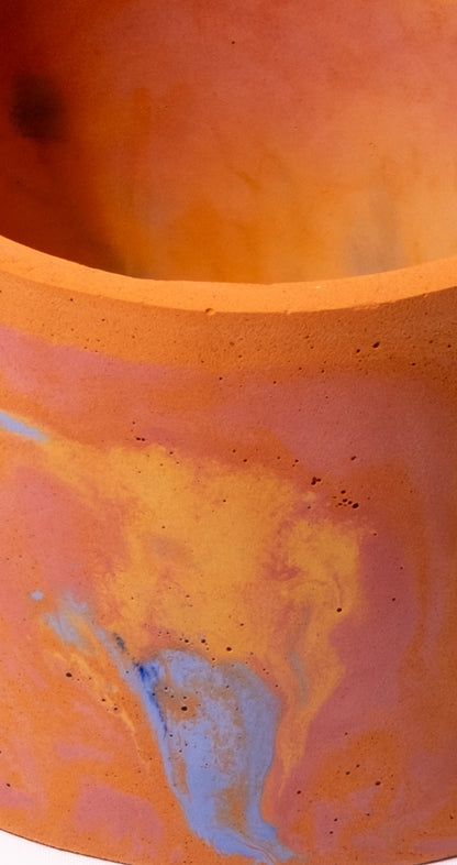 Pot Nuances de orange,jaune, rouge et bleu - BERGAME
